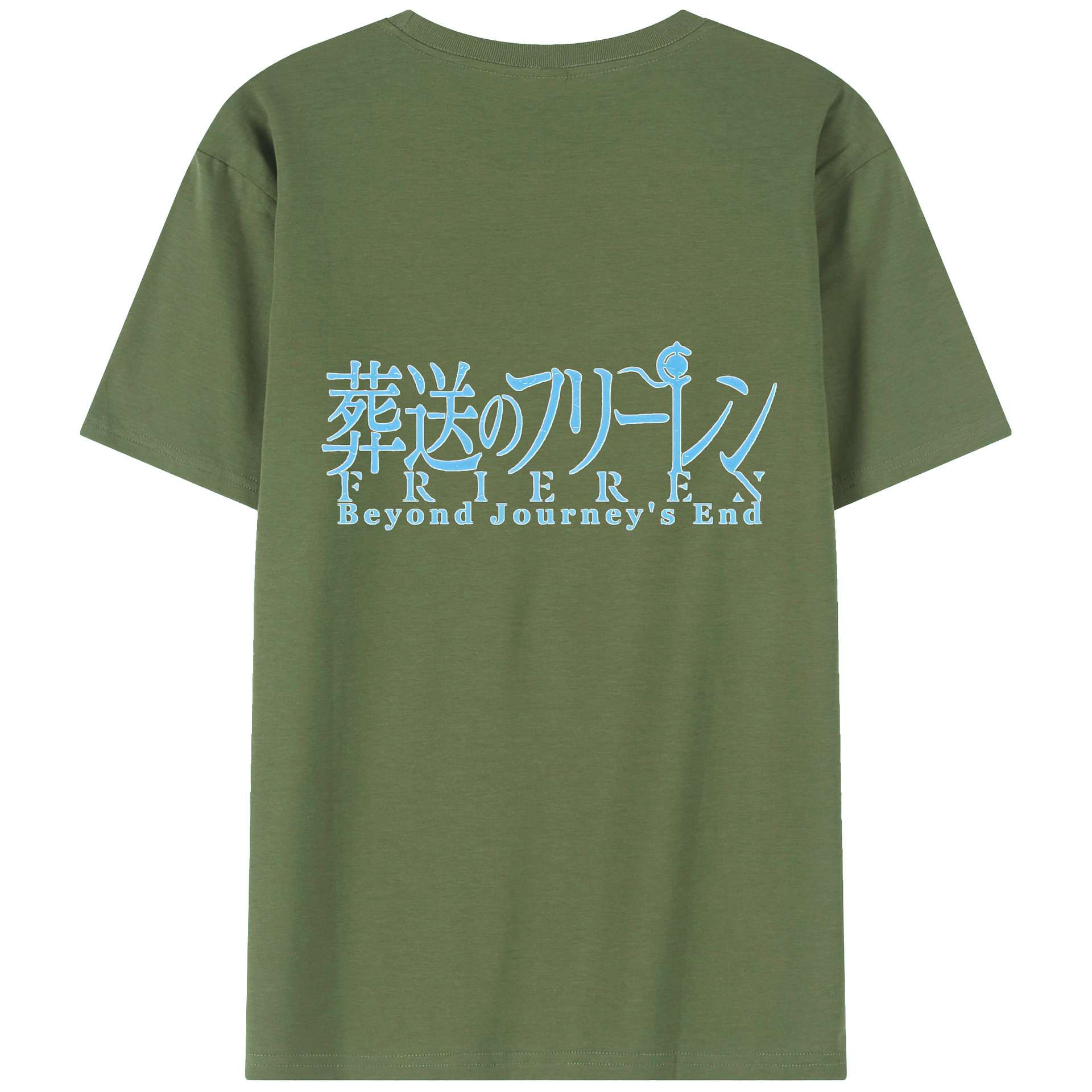 （画像用） 葬送のフリーレン Frieren 綿100％ メンズ半袖Tシャツ（バックプリント） 通気性